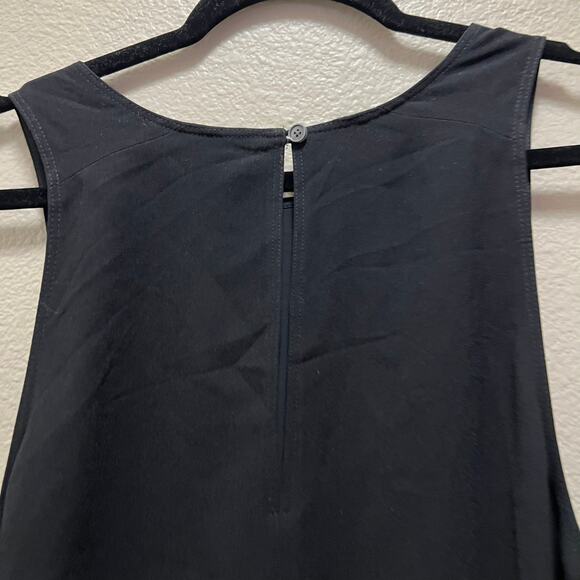Wilfred Aritzia 100% Silk Made in Japan Black Chiffon Midi Dress Sleeveless Sz L - Picture 5 of 8